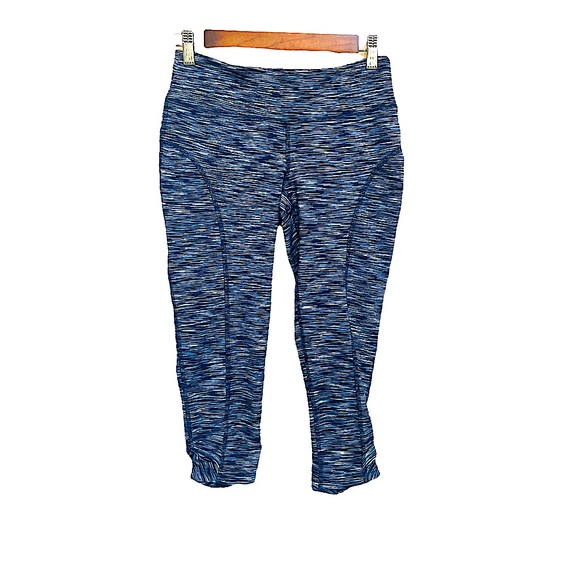 NEW Me Sheeky Athletic Capri Pants in Blue with Thin White Stripe Patter… - Picture 4 of 12